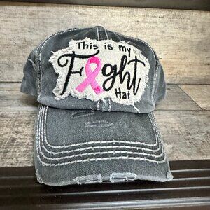 KBETHOS DistressThis Is My Fight Black Breast Cancer pink ribbon Baseball Cap